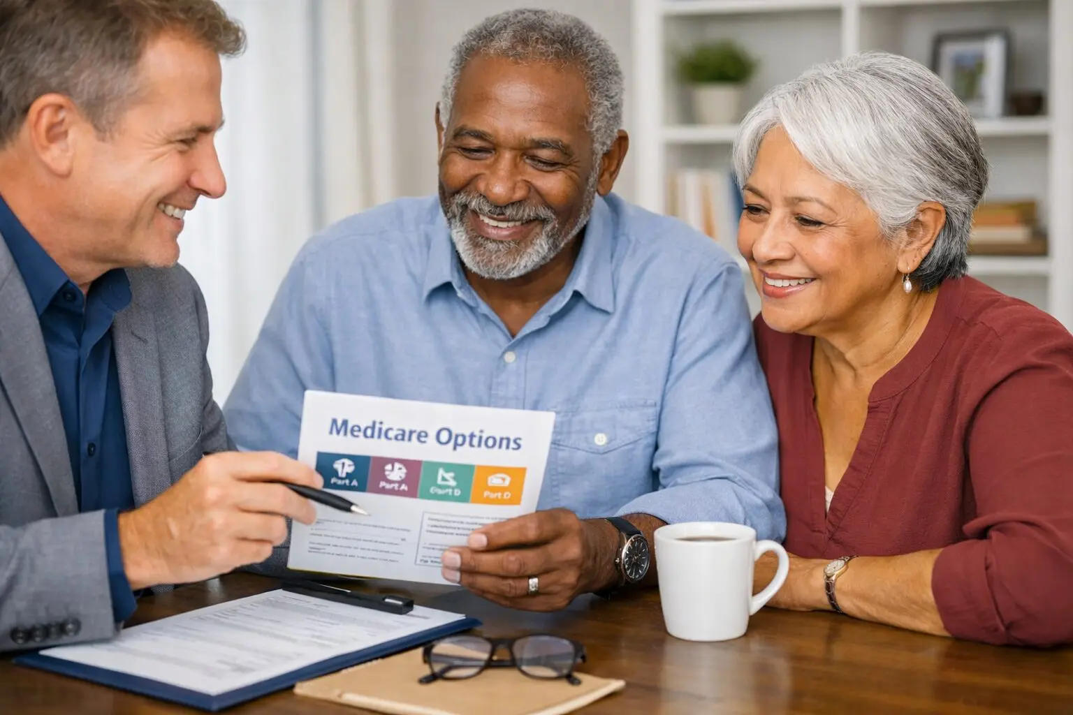 Medicare consultation with elderly couple
