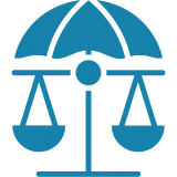 Scales under an umbrella icon